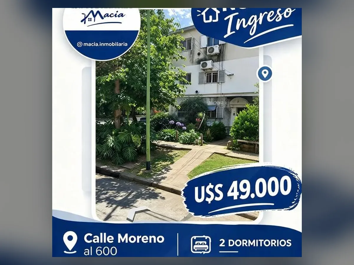 Departamento de 2 dormitorios en calle Moreno al 600