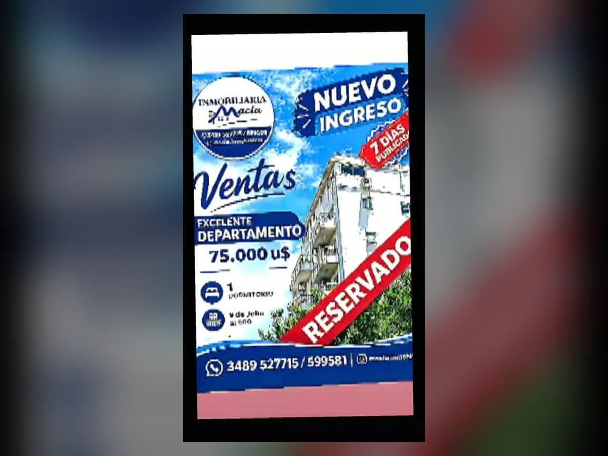 Departamento de 1 dormitorio en 9 de Julio al 600